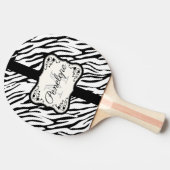 Cute Zebra Print Tafeltennisbatje (Zijkant)