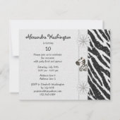 Cute Zebra, Printen Bow & Glitter Blik Dag Kaart (Achterkant)