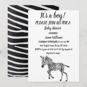 Cute Zebra Safari Oerwoud animal Baby Boy Kaart