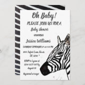 Cute Zebra Safari Oerwoud patroon Animal Baby boy Kaart (Voorkant / Achterkant)