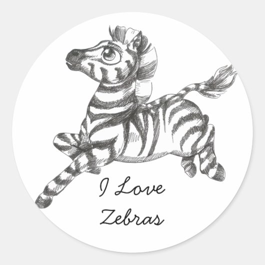 Cute Zebra Stickers (Voorkant)