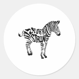 Cute Zebra Strong Ehlers Danlos Syndrome Awareness Ronde Sticker