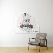 Cute Zebra Wandkleed (In Situ (horizontaal))
