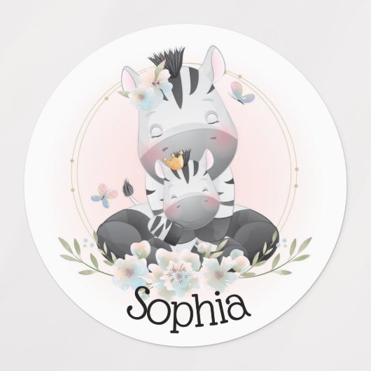 Cute Zebras Labels (Design 1)