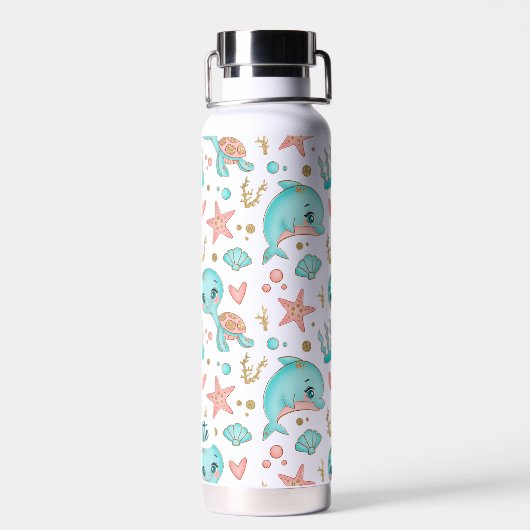 Cute Zee Animals Cool Pattern Waterfles (Achterkant)