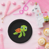 Cute Zee Baby Turtle Gift Papieren Bordje (Feest)