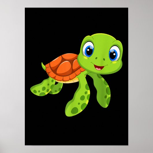Cute Zee Baby Turtle Gift Poster (Voorkant)