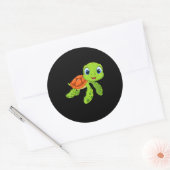Cute Zee Baby Turtle Gift Ronde Sticker (Envelop)