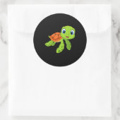 Cute Zee Baby Turtle Gift Ronde Sticker (Tas)