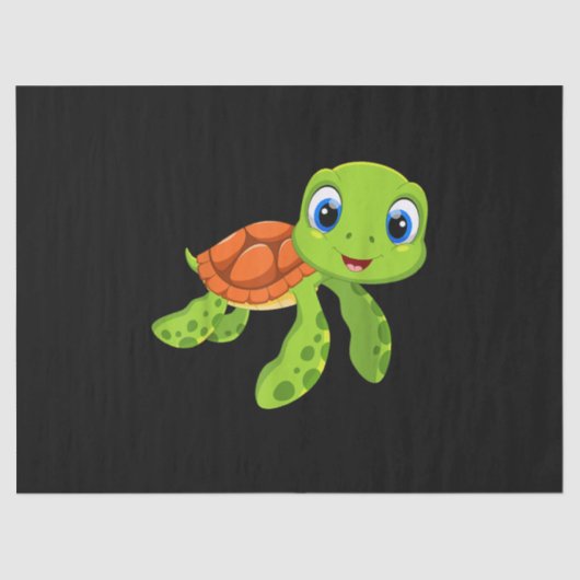 Cute Zee Baby Turtle Gift Tissuepapier (Voorkant)