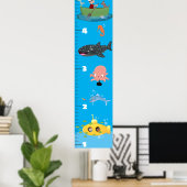Cute zee creats submarine boving growth chart poster (Thuiskantoor)