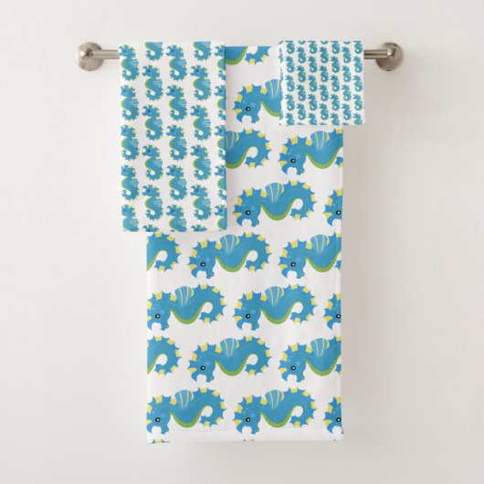 Cute zee creature - Seahorse Bad Handdoek (Insitu)