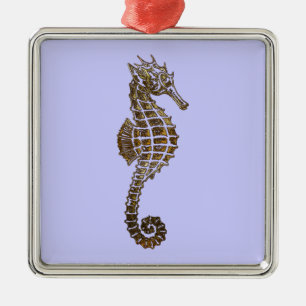 Cute Zee Horse Marine Animal Gift Metalen Ornament