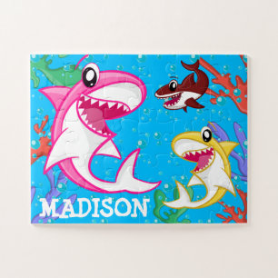 Cute Zee Life Animal Shark Underwater Ocean Kinder Legpuzzel