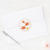 Cute Zee life Crabs Scrapbooking Ronde Sticker (Envelop)