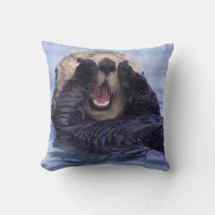 Cute Zee Otter   Alaska, Verenigde Staten Kussen
