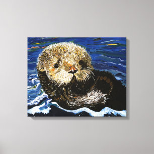Cute Zee Otter Canvas Afdruk