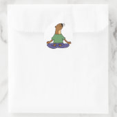 Cute Zee Otter die Yoga Cartoon oefent Ronde Sticker (Tas)