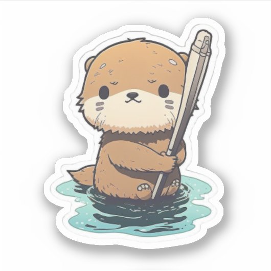 Cute Zee Otter Sticker (Voorkant)