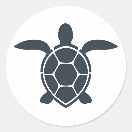 Cute zee schildpad ronde sticker (Voorkant)