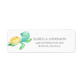 Cute Zee Turtle Baby shower Address Label (Voorkant)