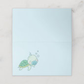 Cute Zee Turtle Baby shower Kawaii Blue Boy (Buitenkant ongevouwen)