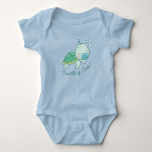 Cute Zee Turtle Baby shower Kawaii Blue Romper