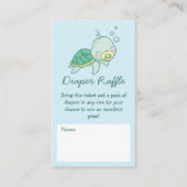 Cute Zee Turtle Baby shower Kawaii Diaper Raffle Informatiekaartje (Voorkant)