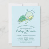 Cute Zee Turtle Baby shower Kawaii Uitnodiging (Voorkant)