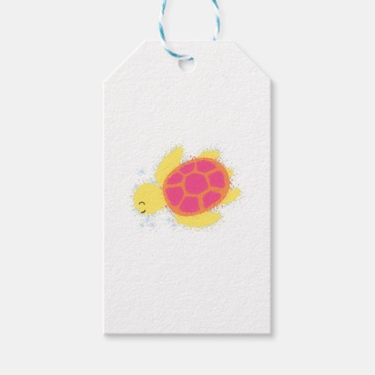 Cute Zee Turtle Cadeaulabel (Voorkant)