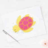 Cute Zee Turtle Ovale Sticker (Envelop)