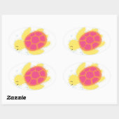 Cute Zee Turtle Ovale Sticker (Vel)