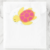 Cute Zee Turtle Ovale Sticker (Tas)