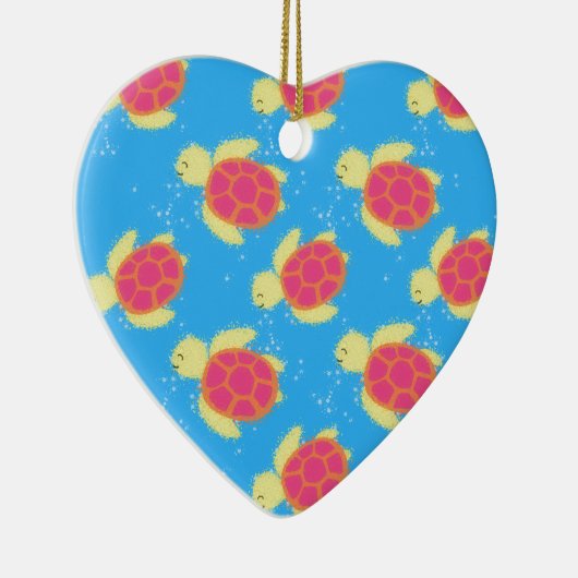 Cute Zee Turtle Pattern Keramisch Ornament (Rechts)