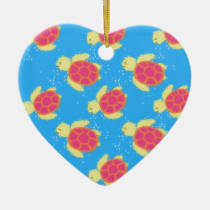 Cute Zee Turtle Pattern Keramisch Ornament