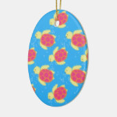 Cute Zee Turtle Pattern Keramisch Ornament (Links)
