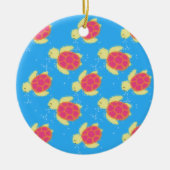 Cute Zee Turtle Pattern Keramisch Ornament (Voorkant)