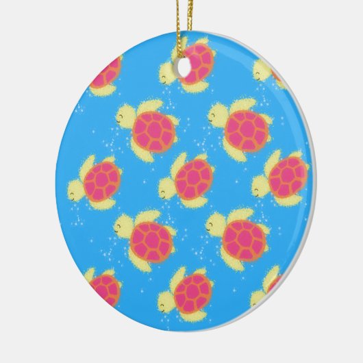 Cute Zee Turtle Pattern Keramisch Ornament (Links)