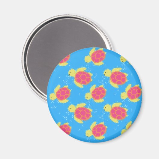 Cute Zee Turtle Pattern Magneet (Voorkant / Achterkant)