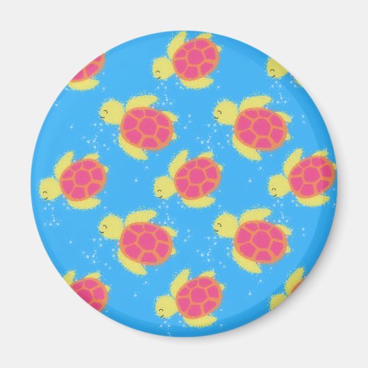 Cute Zee Turtle Pattern Magneet (Voorkant)