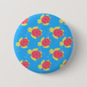 Cute Zee Turtle Pattern Ronde Button 5,7 Cm