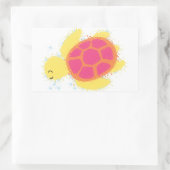 Cute Zee Turtle Rechthoekige Sticker (Tas)