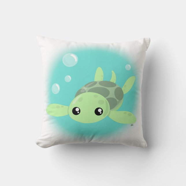 Cute Zee Turtle Sierkussen (Voorkant)