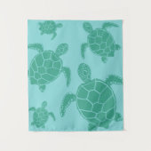 Cute Zee Turtles Blue Ocean Wandkleed (Voorkant)