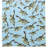 Cute Zee Turtles Patroon Douchegordijn (Voorkant)