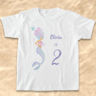 Cute Zeemeermin Verjaardag Shirt Leeftijd 2