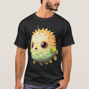 Cute Zeepaard Tatoeage Stijl In Blauw en Grijs T-shirt