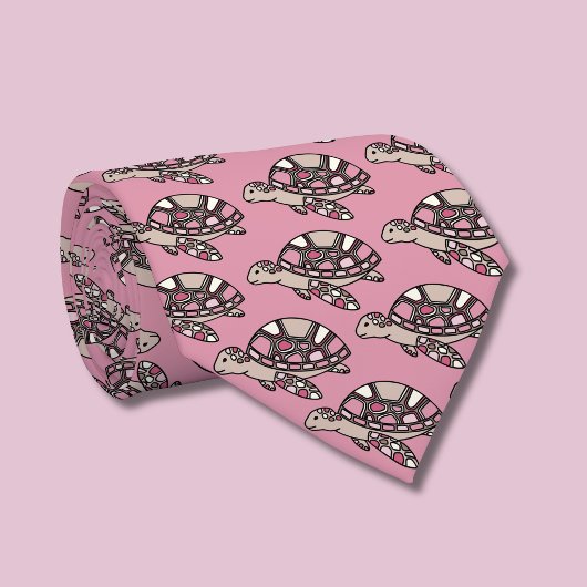 Cute zeeschildpad roze stropdas