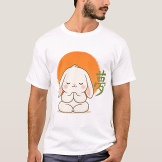 Cute Zen Bunny – Kawaii Mediterende Bunny Japanse T-shirt