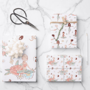 Cute Zen Yoga Meditation Lotus Namaste Inpakpapier Vel